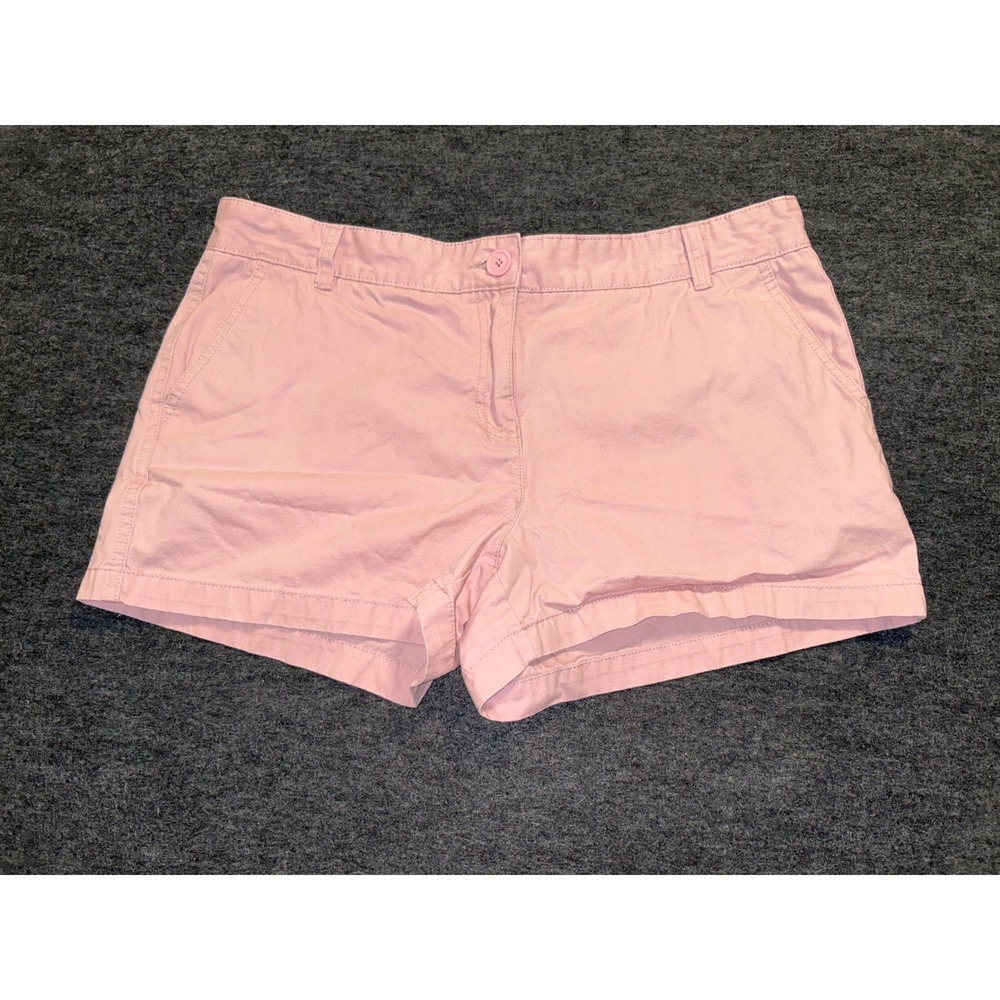 Joe Fresh Chino Shorts Womens 14 Pink Cotton Mid Rise Flat Front
